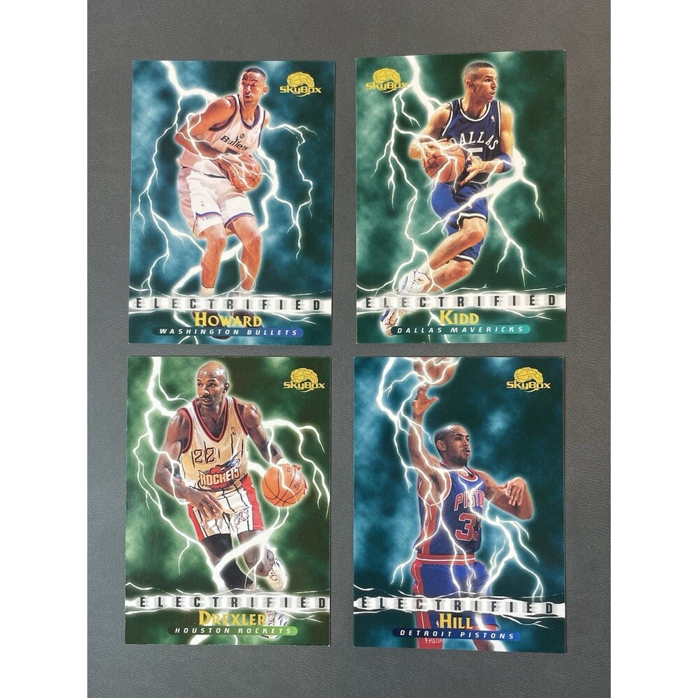 1995-96 Skybox Electrified Lot (4) Clyde Drexler Grant Hill Juwan Howard Kidd